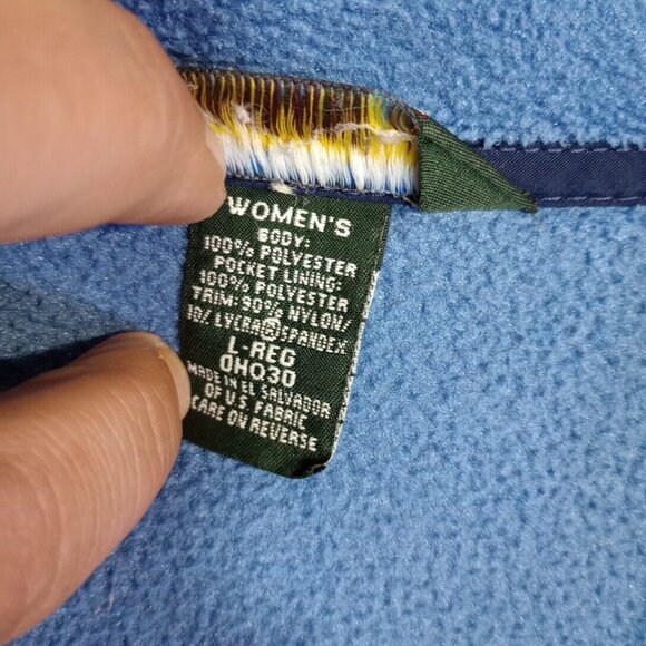 Vintage LL Bean Women's Full Zip Fleece Sweater Blue Size Large - Picture 5 of 10